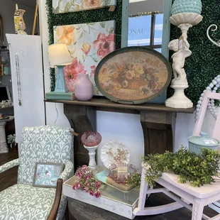 a variety of antique furniture