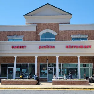 View of storefront. Bakery is on the first floor. Bistro is on the second floor.