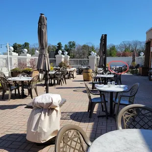 Roof terrace. Red circle on the right shows where we were seated.