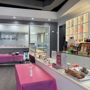 the interior of a bakery