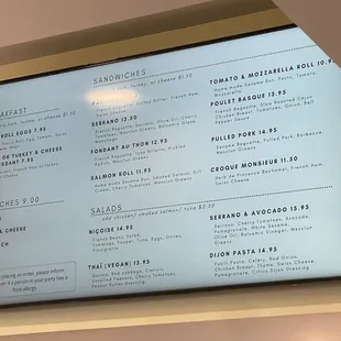 Food menu