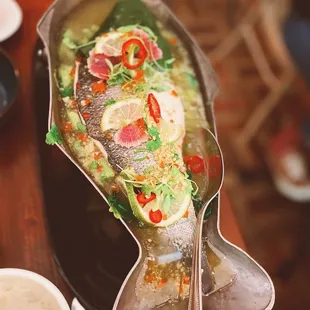 Pla Nung Manow  Steamed Bronzino