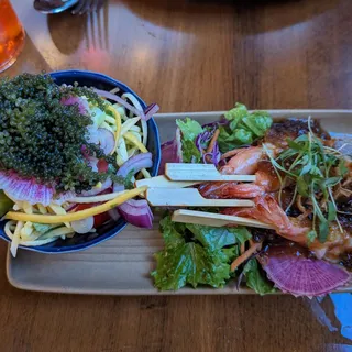 Yum Koong Yang With Sea Grape Seaweed Salad