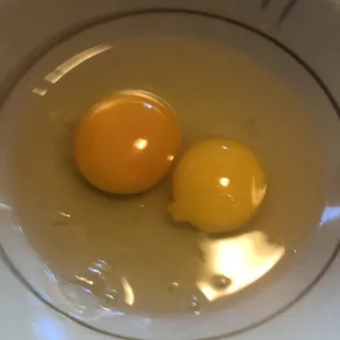 Left egg was the prancing pony egg.. right was a brown organic grass fed one from the grocer.