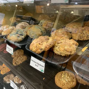 a display of baked goods