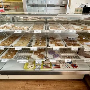 Display case of lady locks and cookies