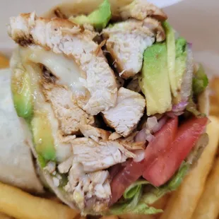 Chicken avocado wrap with ranch