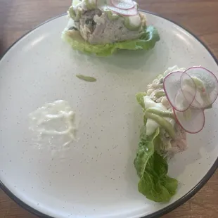 Chicken lettuce bites, one eaten!