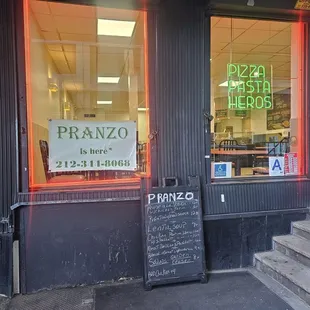 the entrance to the restaurant