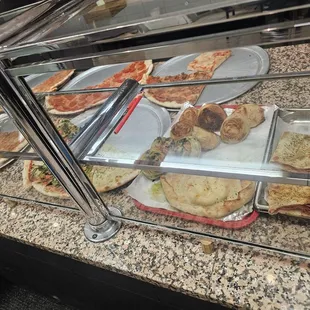 a variety of pizzas