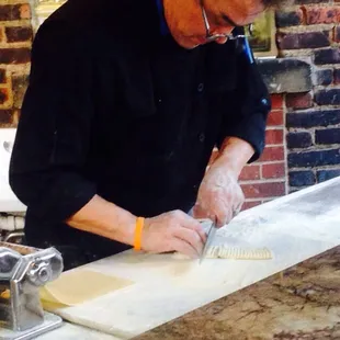 Making home made noodles