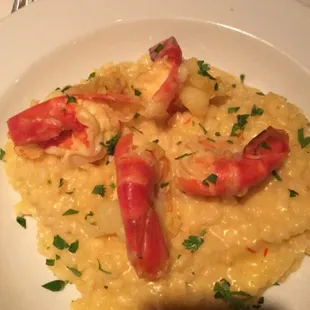 Shrimp Risotto.... Very good.. Only added pepper...risotto was cooked perfectly...