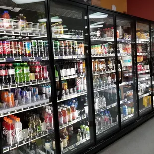 a refrigerated section of a grocery store