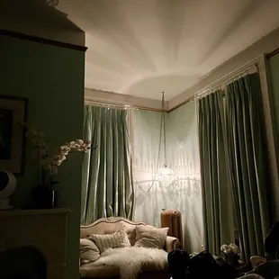 Cozy sitting corner in the Winter Room (perfect for a board game or a book)!