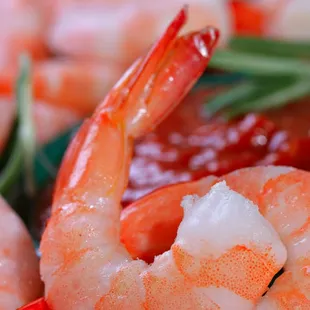 a close up of shrimp