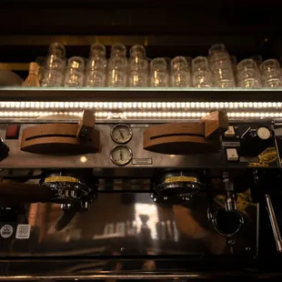 a close up of a coffee roaster