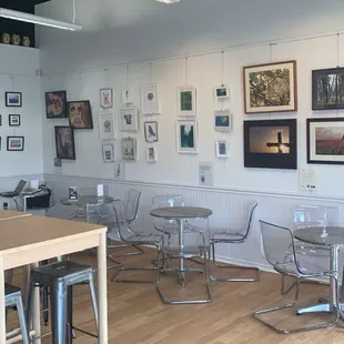 View of local artists and seating