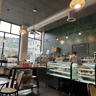 a woman in a bakery