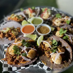 Delicious tacos! They're all so good!! My favorites were the al pastor &amp; shrimp/octopus with chorizo!