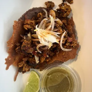 Octopus chorizo taco