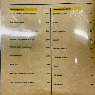 menu