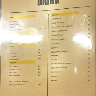 menu