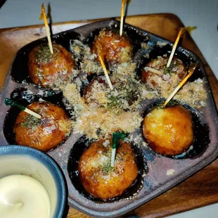 Russian roulette takoyaki Take your chance...one is filled with wasabi