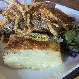 The potato au gratin side with my steak was tender and full of flavor