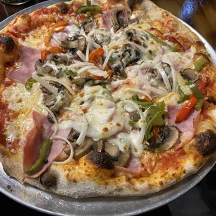 a close up of a pizza