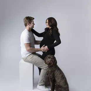 Maternity Session with an item from our client closet for expecting mom.