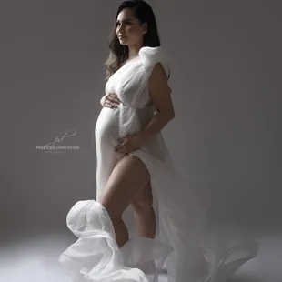 Maternity Session with on our studio gowns.