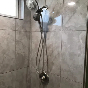 We changed the shower valve and trim. Gave this new shower a nice look.