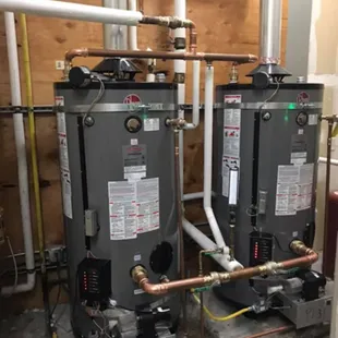 A couple of commercial water heaters we installed.