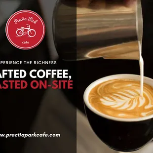 coffee being poured into a cup