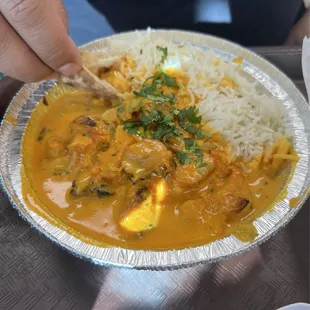 Butter chicken and basmati rice