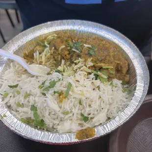 Chicken curry and rice