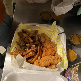 Chicken tenders and fries