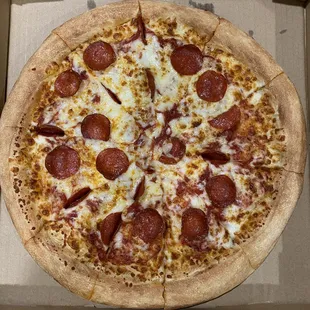 $6.36 14" pepperoni pizza from Pregio Pizza, Downey, CA 9/20/21