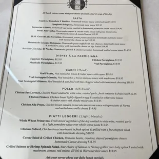 menu