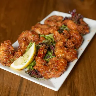 a plate of fried shrimp