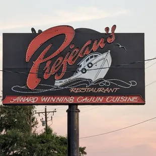 a sign for a restaurant