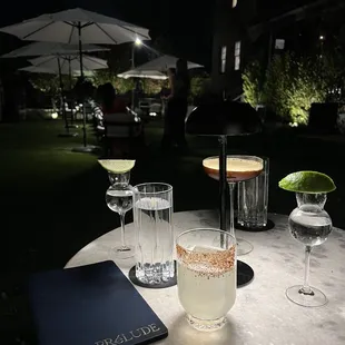 Champagne Margarita in Backyard