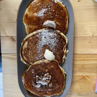 Pancake flight (simplicity, this is sin, and butter me apple).
