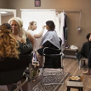 Owner Julie and her crew go right to work and created the most amazing beauty styles on my wedding day!