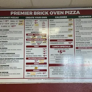 Updated menu March 5th, 2024