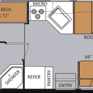 Great floorplan for RV rentals - sleeps up to 10 people!