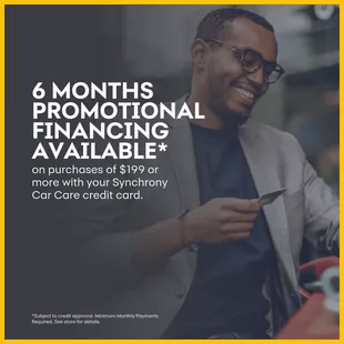 Now offering 6 months financing with Synchrony!