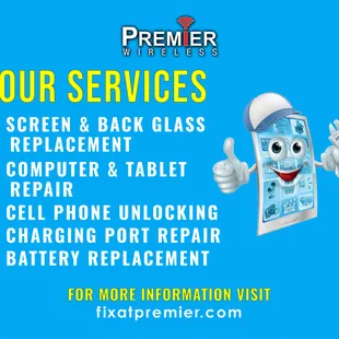 List of some of the service we offer.