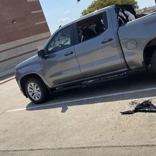 My truck after being broken into.
