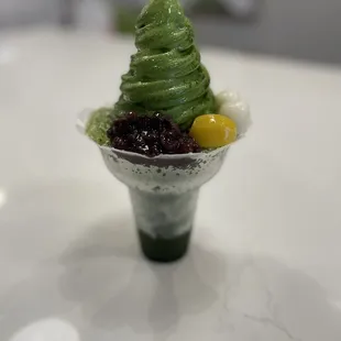 Matcha Shaved Ice with Matcha Ice Cream